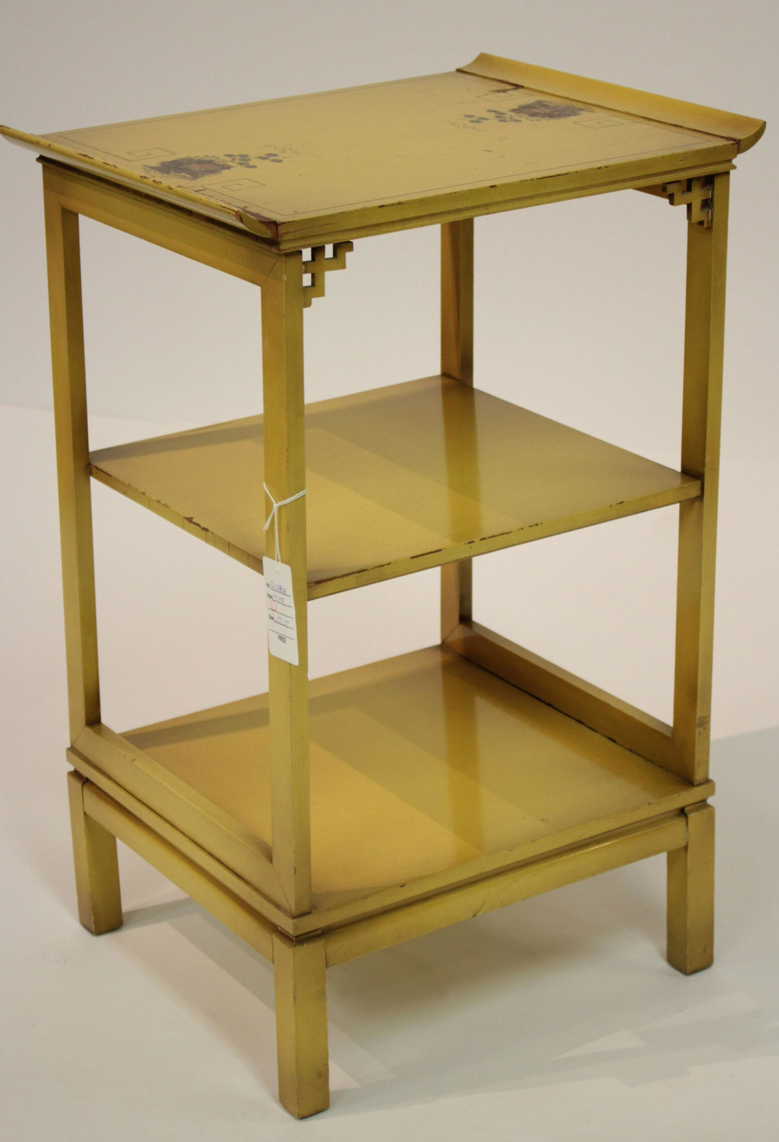 Chinese Style Yellow Painted 3-Tier Stand (1 of 2)