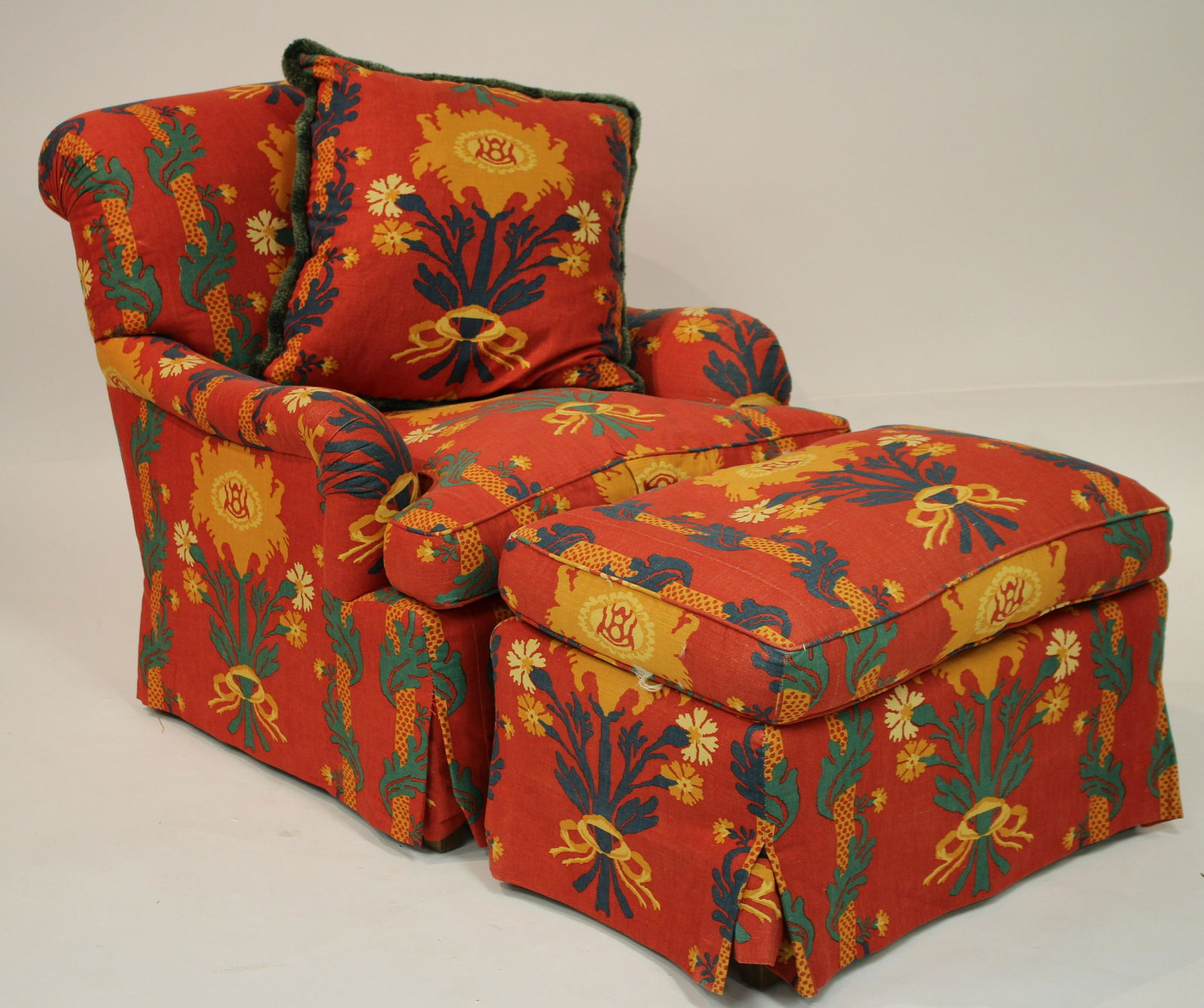 Early Chair w/ Matching Ottoman & Cushion (1 of 3)