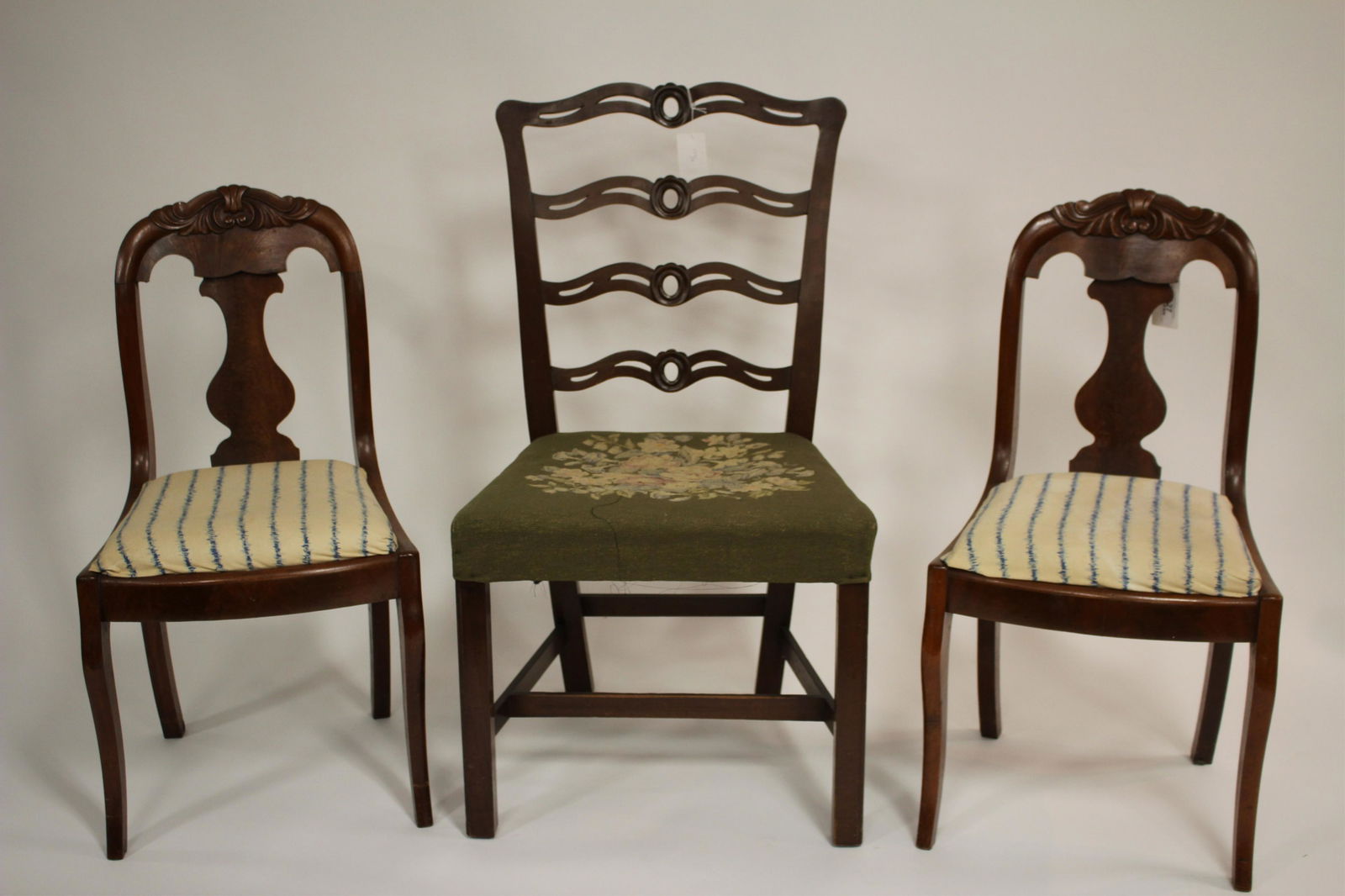 3 Side Chairs - Mahogany, Victorian, Ladderback (1 of 3)
