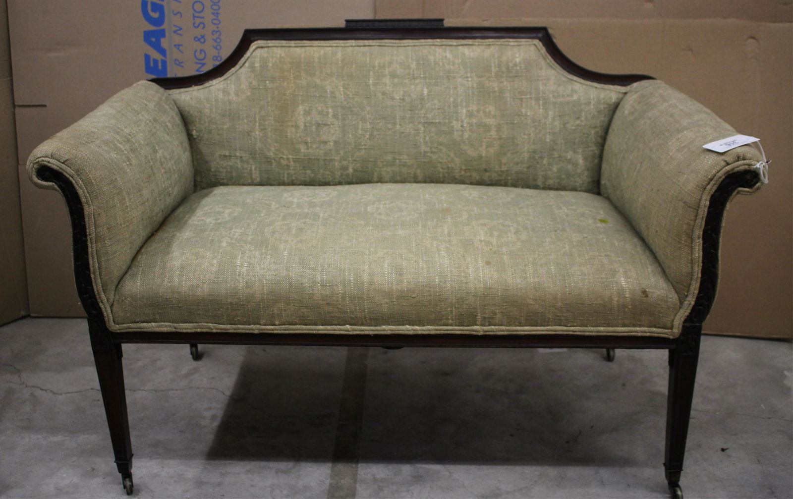 Federal Style Mahogany Settee, Casters (1 of 2)