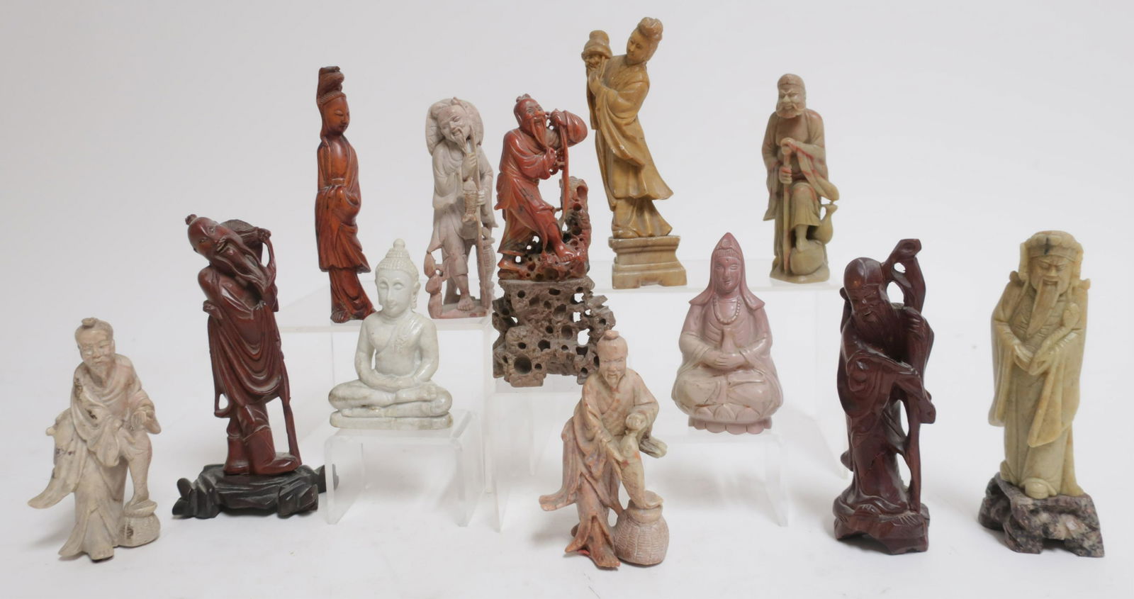 Asian Carved Hardstone, Soapstone, Wood Figures (1 of 1)