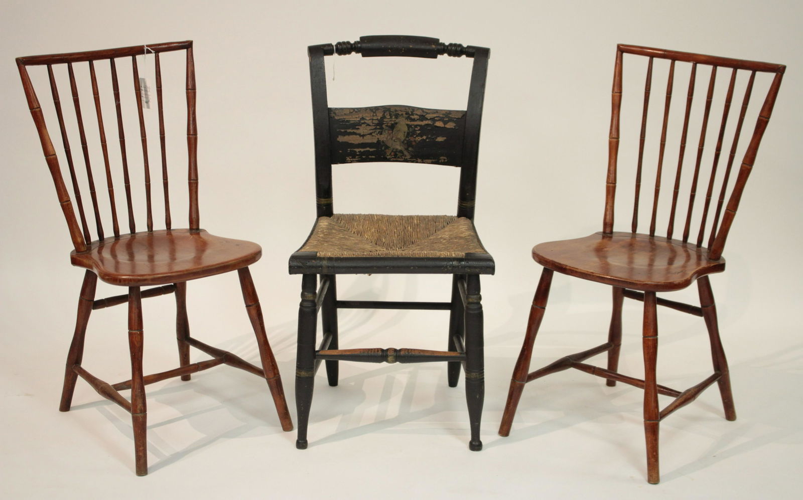 3 Early Wood Side Chairs (1 of 2)