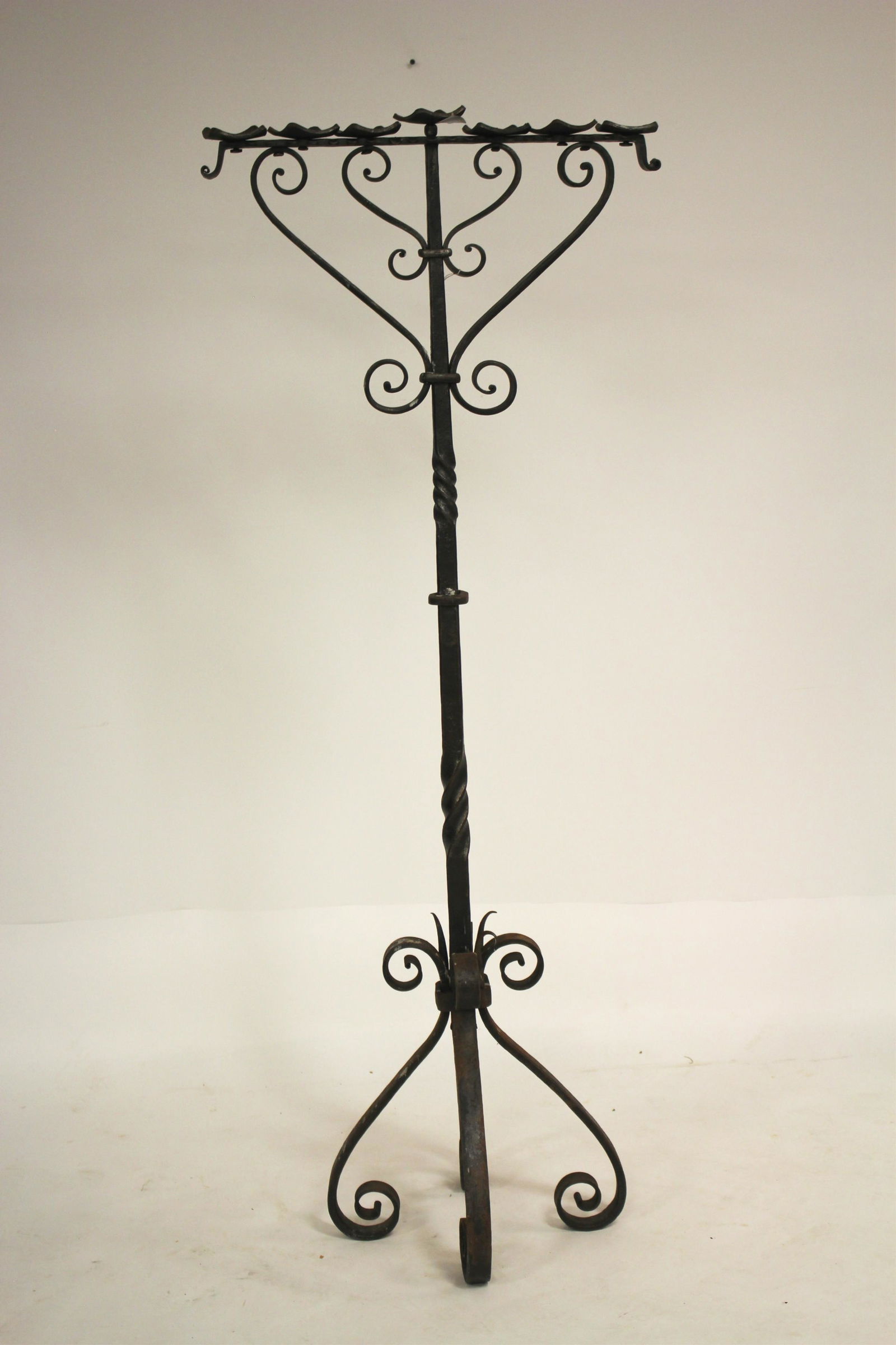 E. 20th C. Iron Scrolled Standing Candelabra (1 of 3)