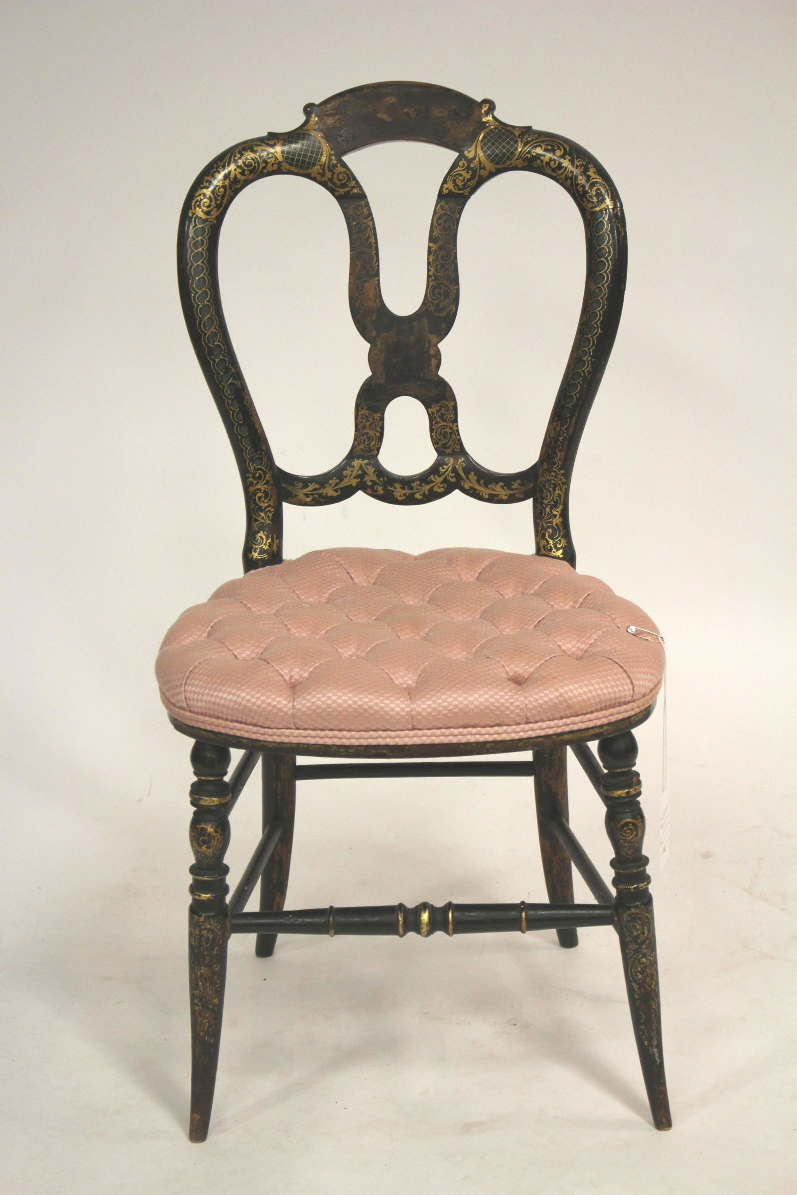 Victorian Gilt Decorated Balloon Back (1 of 6)
