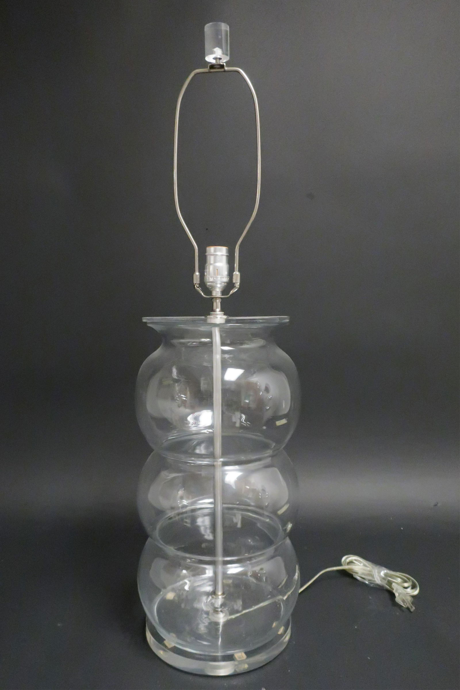Modern Ball Form Table Lamp,Glass,Lucite,Metal (1 of 4)