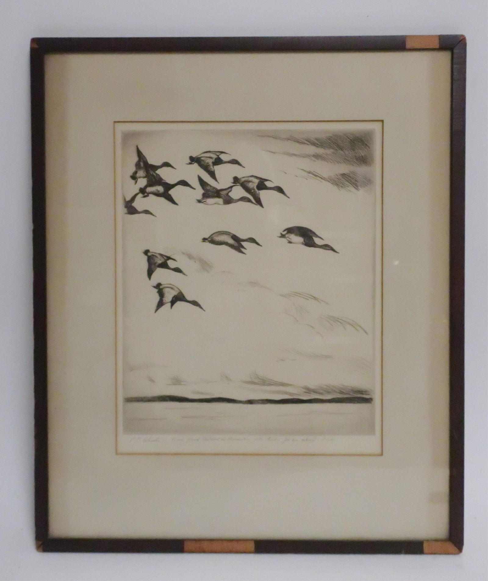 P.C. Wharton Etching, Ducks, Signed & Inscribed (1 of 2)