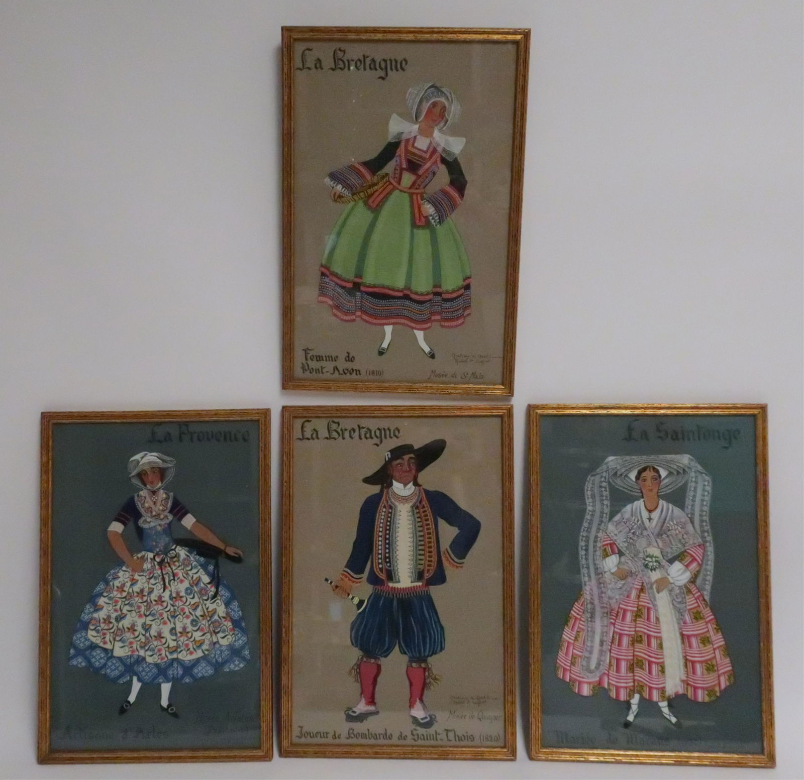 4 Paintings of Traditional French Dress, gouache (1 of 1)