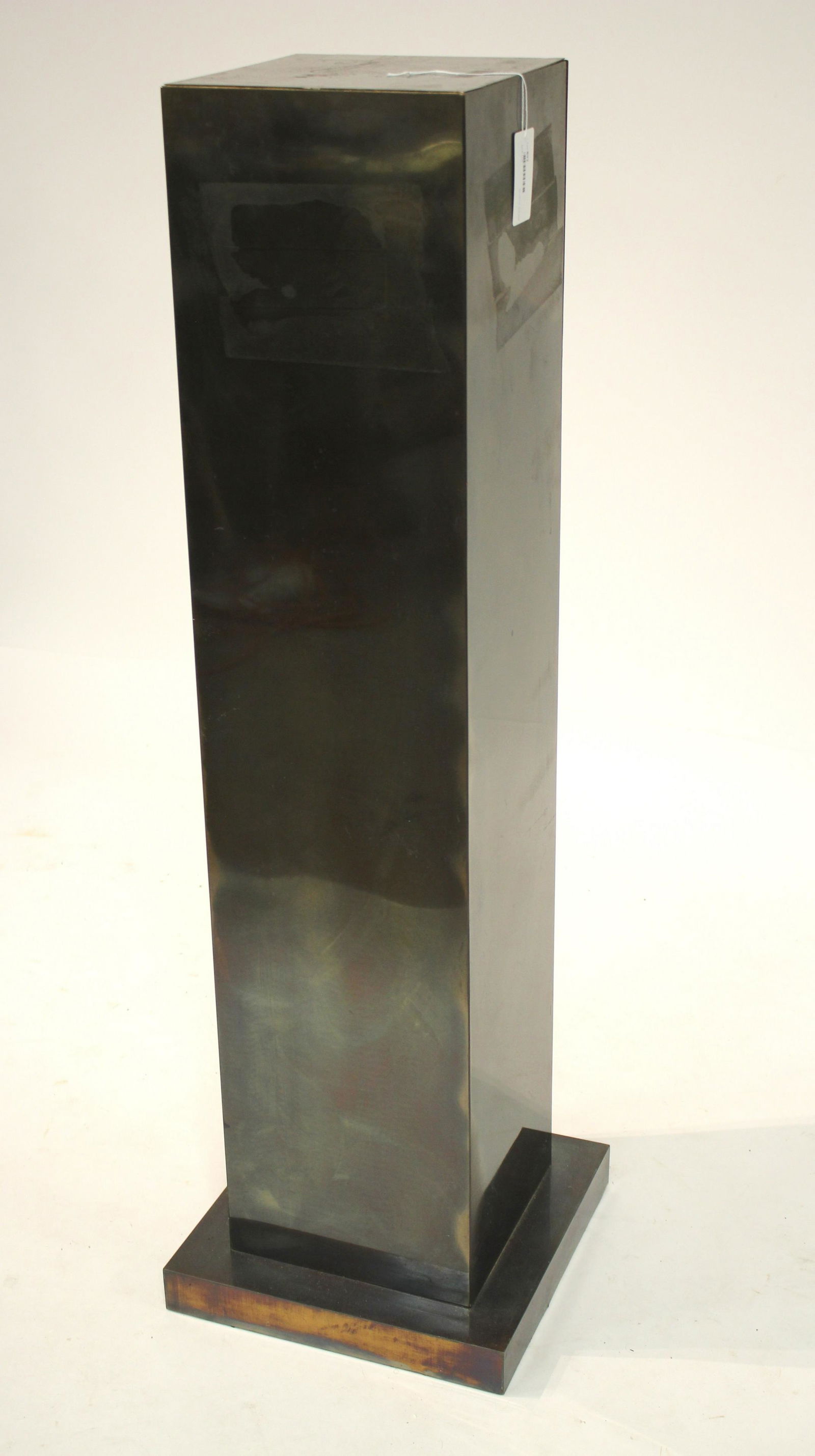 Modern Brass Veneered Pedestal: 46.25 H x 10 W x 10 D Litchfield Auctions is honored to offer Selections from the Collection of Peter Tillou. Peter has enjoyed wide renown across the United States and Internationally over his sevent