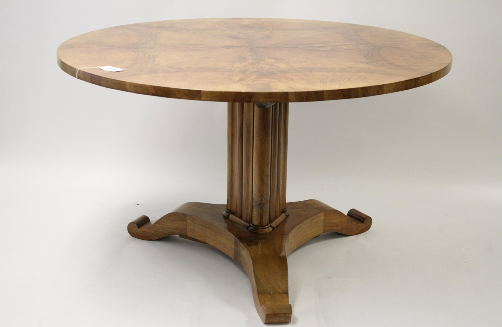 Biedermeier Faded Walnut Center Table, E 19th C: 30 H x 51.25 diam (MGIA705)(MS)