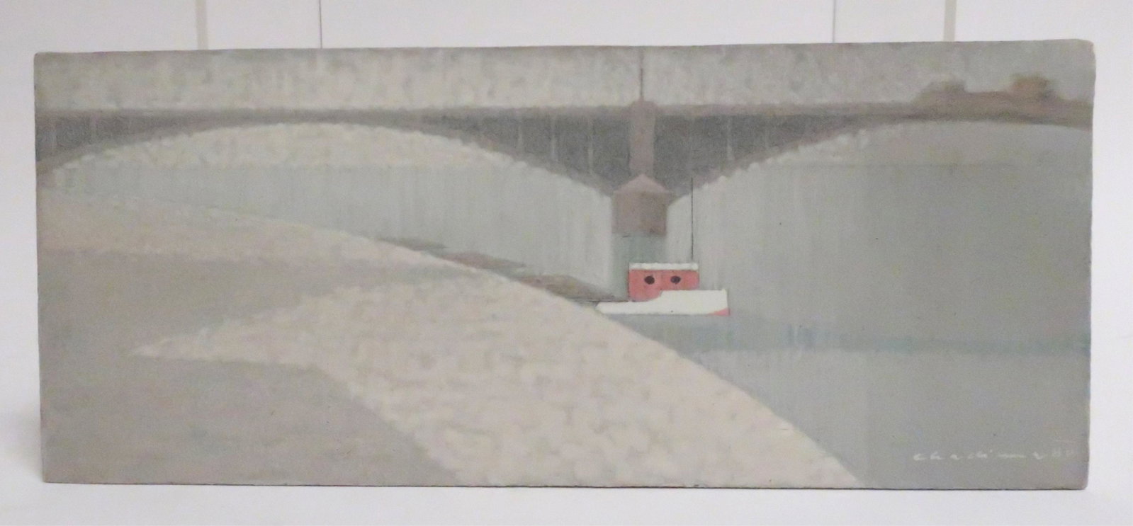 Jiri Chadima, The Pink Boat, O/B: Jiri Chadima, Czech., b.1923, The Pink Boat, O/B, signed 5 3/4 x 13 3/4 (HEAR31)(MM)