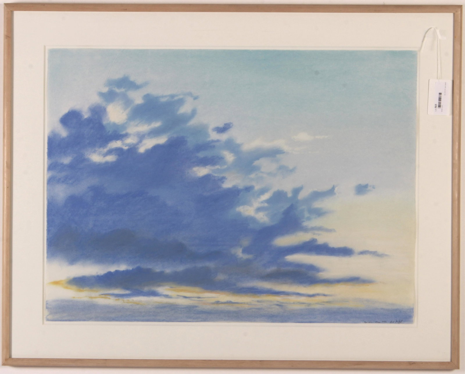 Fred Deitzel, "Kyriake I" Pastel on paper: Fred Deitzel (American B. 1944-2004). "Kyriake I" Pastel on paper. Signed lower right. 1982. Birch frame. 22 x 29.5 Framed: 29.25 x 37 Property from the Milbank Collection. (MTHM503)(EL)