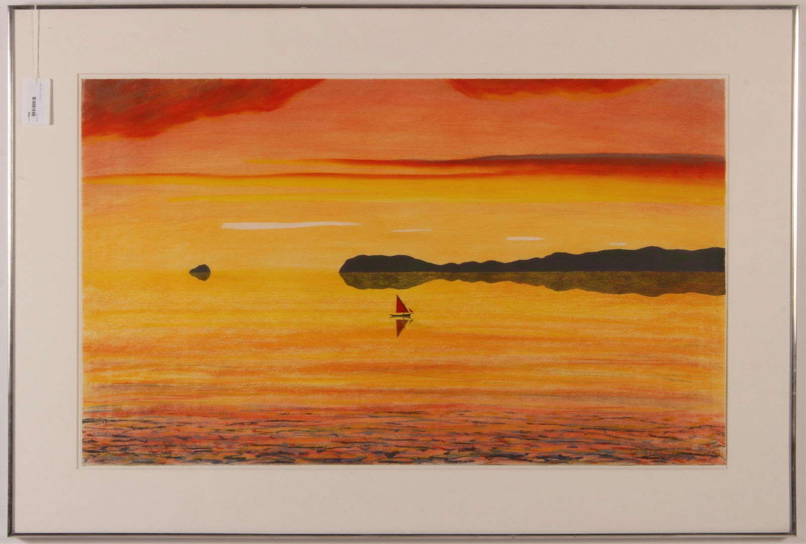 Bill Sullivan, "Sowma Manter #5" Oil Pastel: Bill Sullivan (American 1942-2010). "Sowma Manter #5" Oil Pastel. Signed lower right. 1982. Silver metal frame. 24 x 40 Framed: 33 x 49 Property from the Milbank Collection. (MTHM506)(EL)