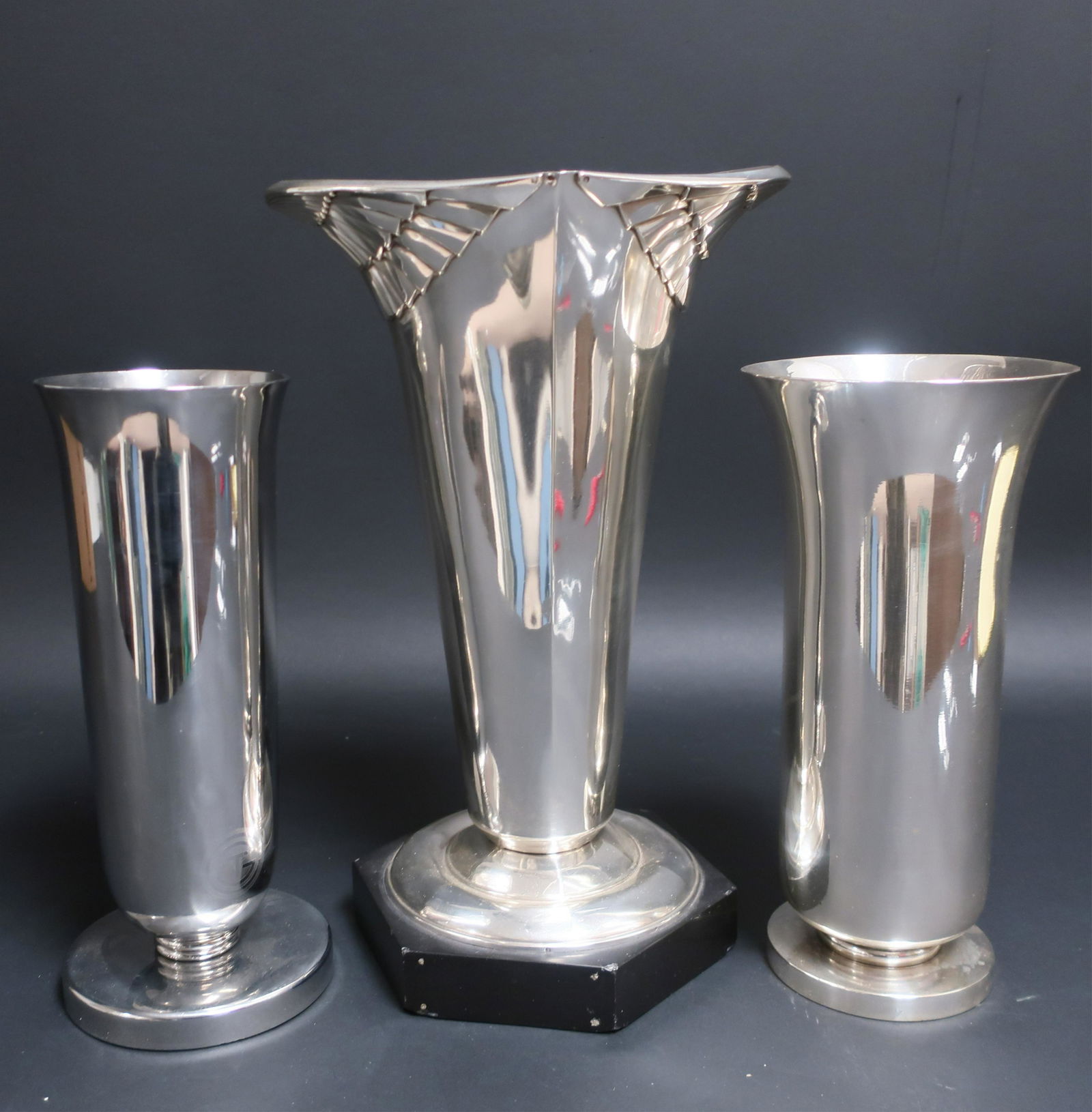 3 Art Deco Silverplate Vases (1 of 7)
