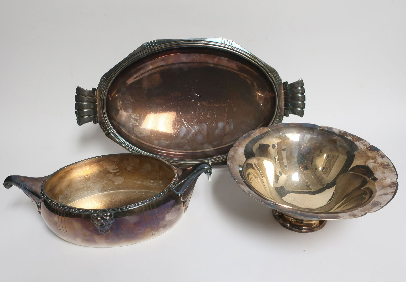 3 Art Deco Silverplate Bowls, Porter Blanchard (1 of 6)