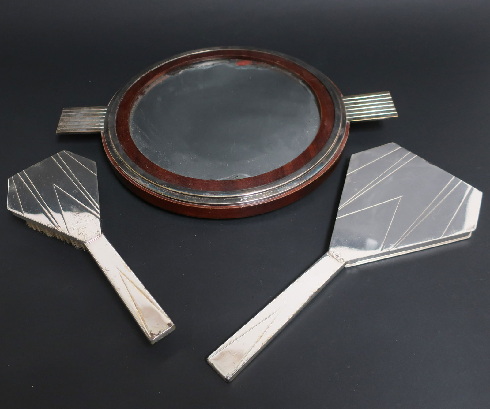 Art Deco Silver & Mahogany Surtout de Table (1 of 5)