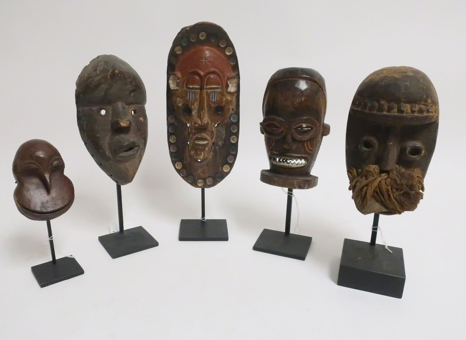 5 African Carved & Polychromed Small Masks (1 of 7)