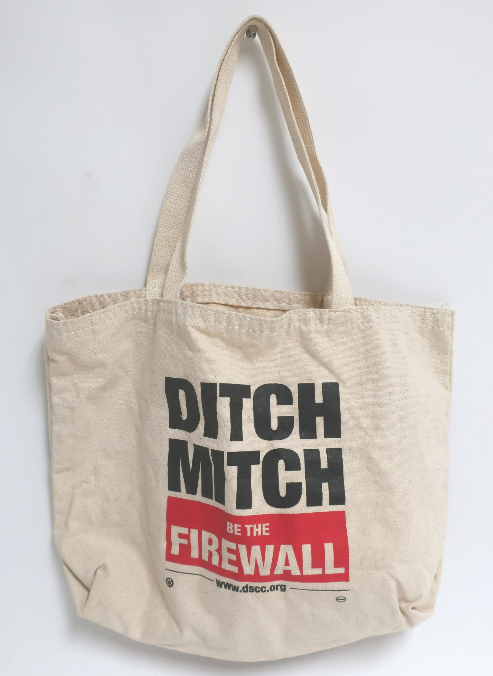 "Ditch Mitch" Canvas Tote Owned by Philip Roth: perhaps connected to Mitch McConnell 18x14 Property from the estate of Philip Roth. Philip Roth was born in Newark New Jersey on 19 March, 1933. The second child of second-generation Americans Bess an