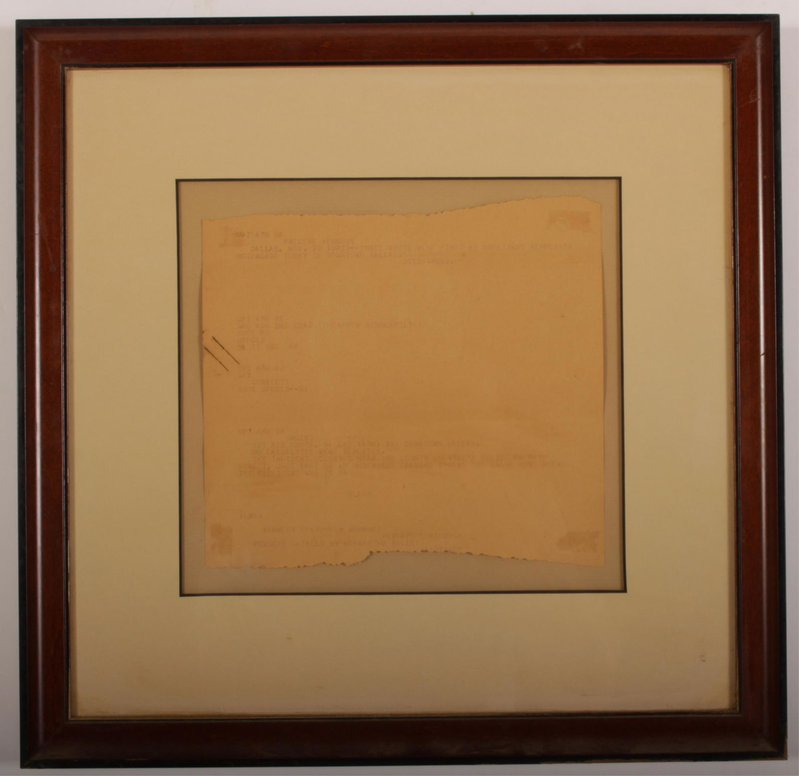 Kennedy Assassination UPI Teletype Nov. 22 1963 (1 of 4)