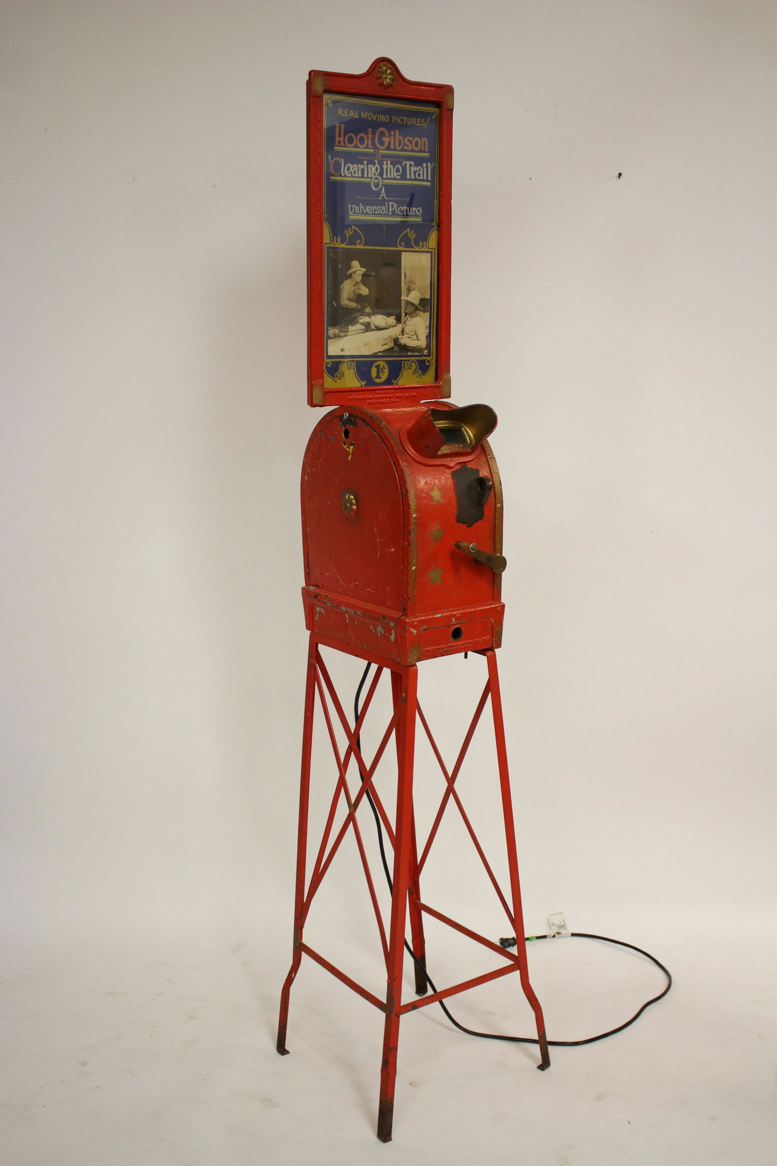 Antique 1 Cent Mutoscope "Clearing The Trail" (1 of 5)