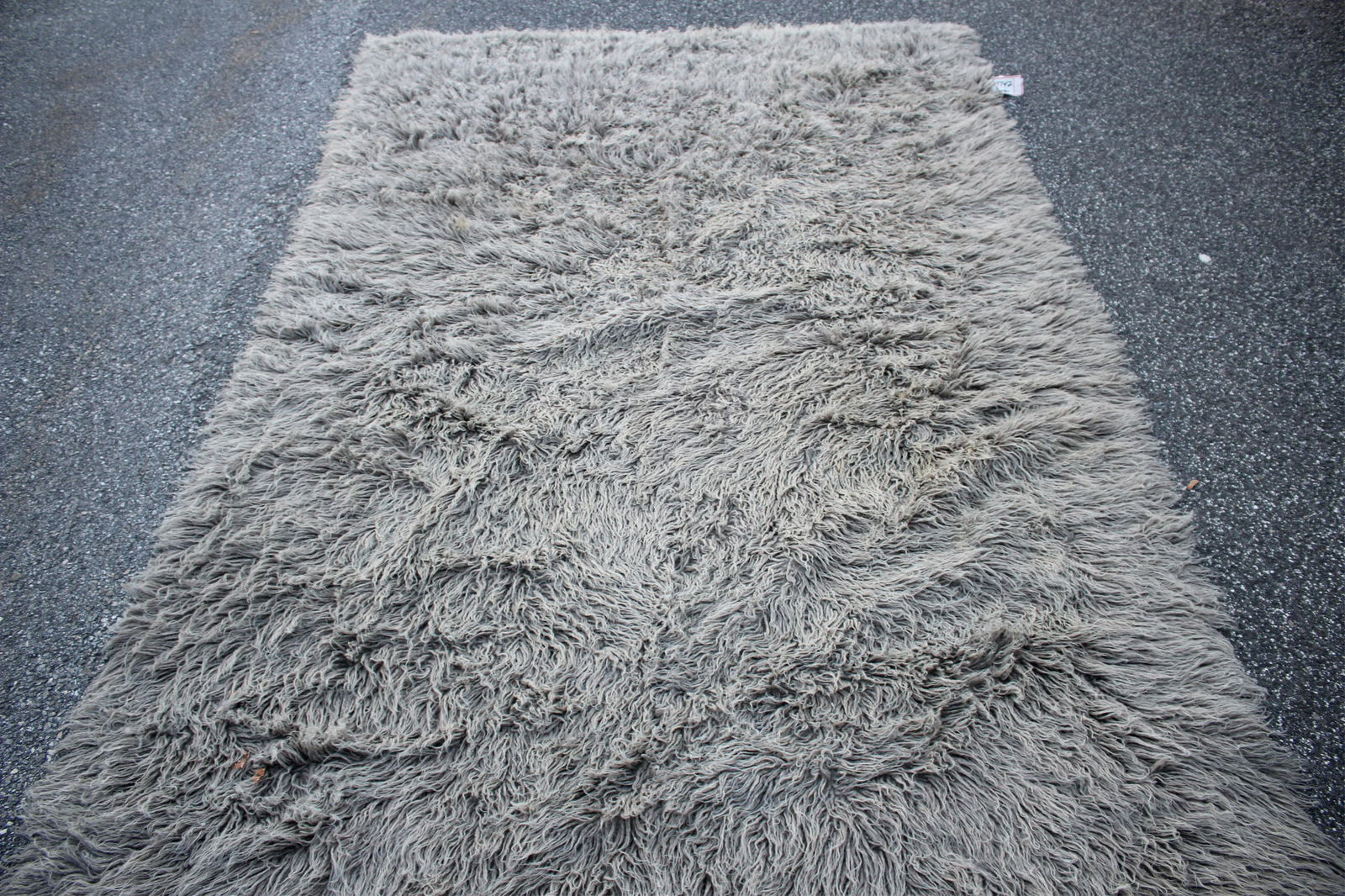 Grey Flokati Wool Rug 6 x 9-10 (1 of 3)