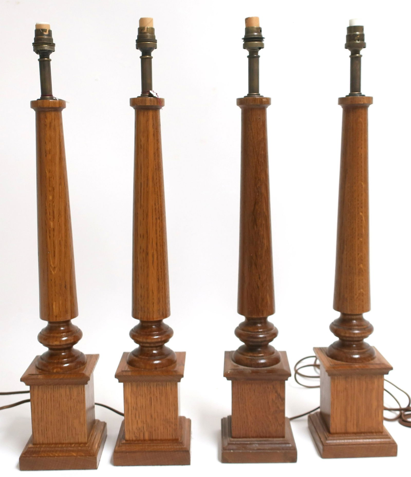 Set of 4 Neo-Classical Style Oak Lamps (1 of 3)