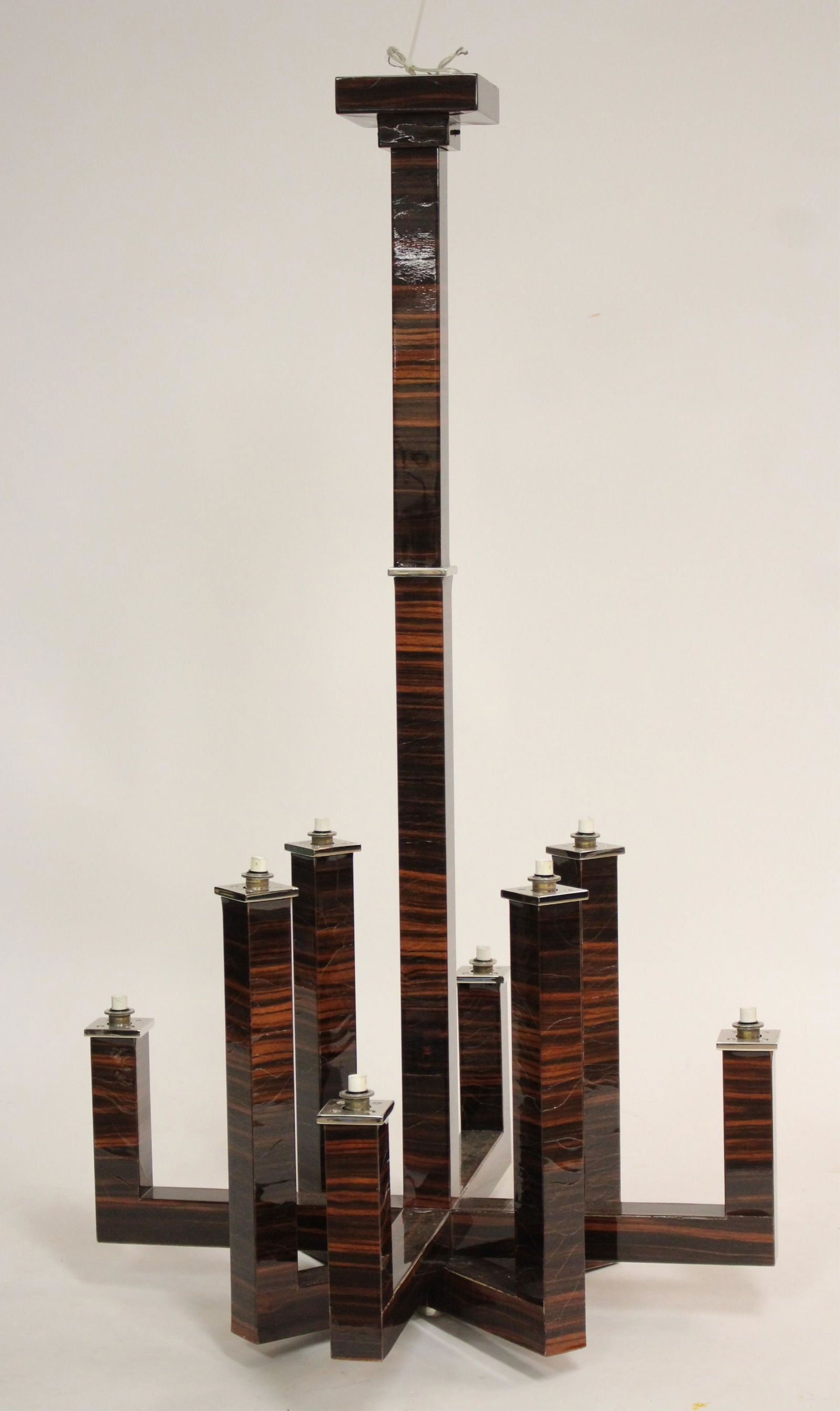 8 Light Rosewood Laminate Chrome Accent Chandelier (1 of 3)