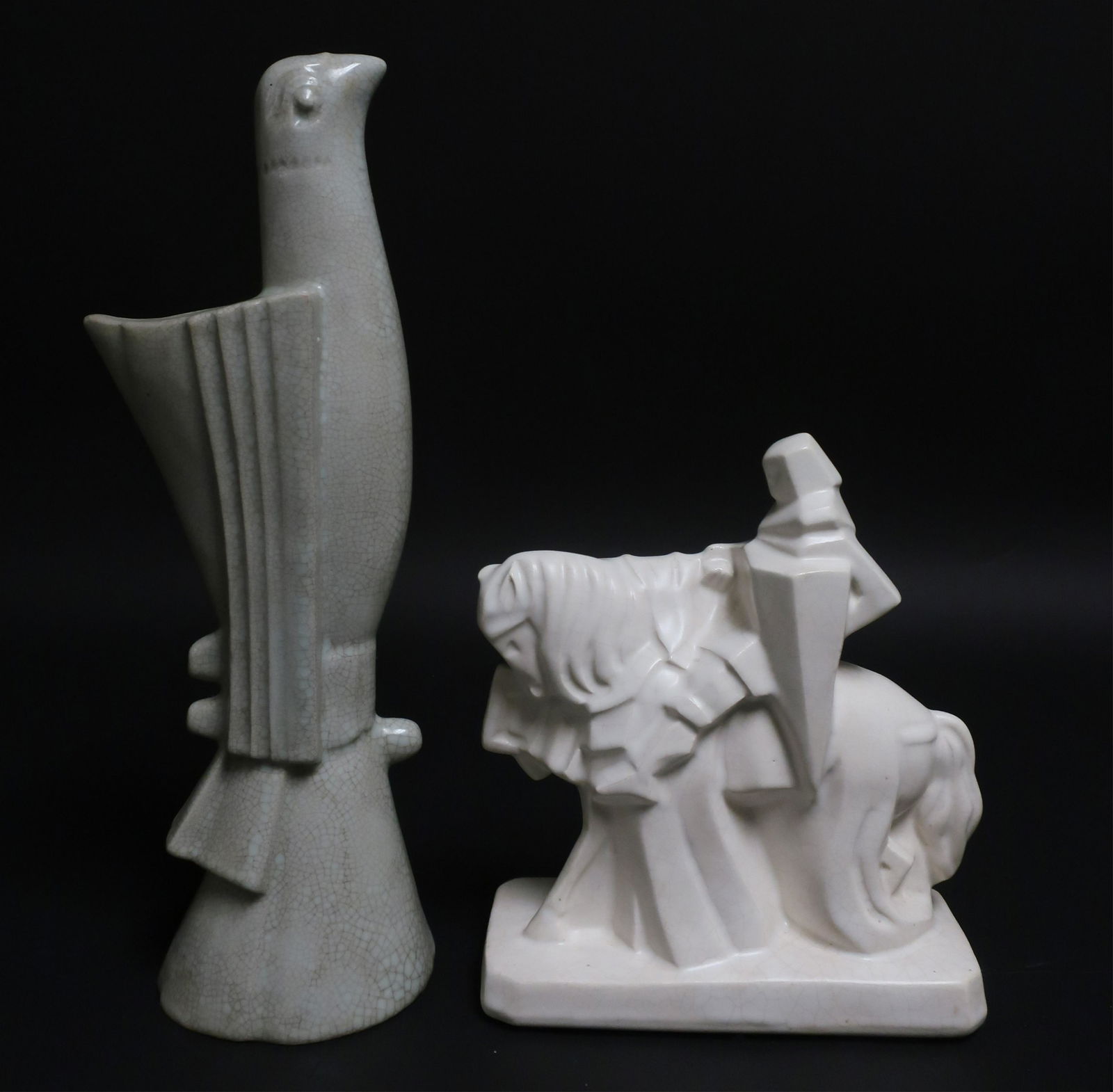 2 Art Deco Crackle Glaze Figures (1 of 6)
