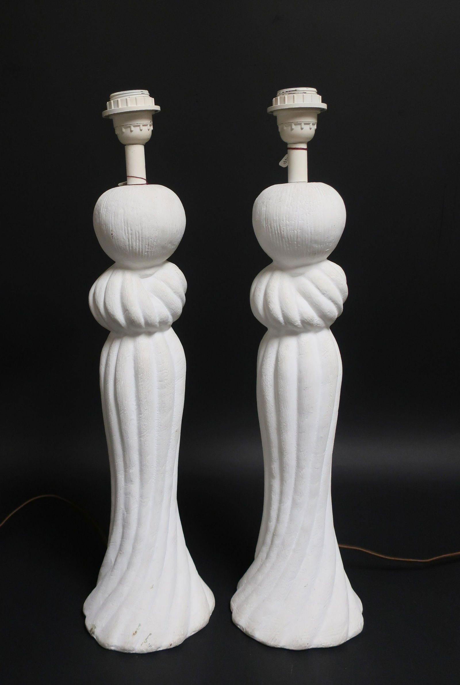 Pair Modern Plaster Tassel-Form Lamps, 1980's (1 of 4)