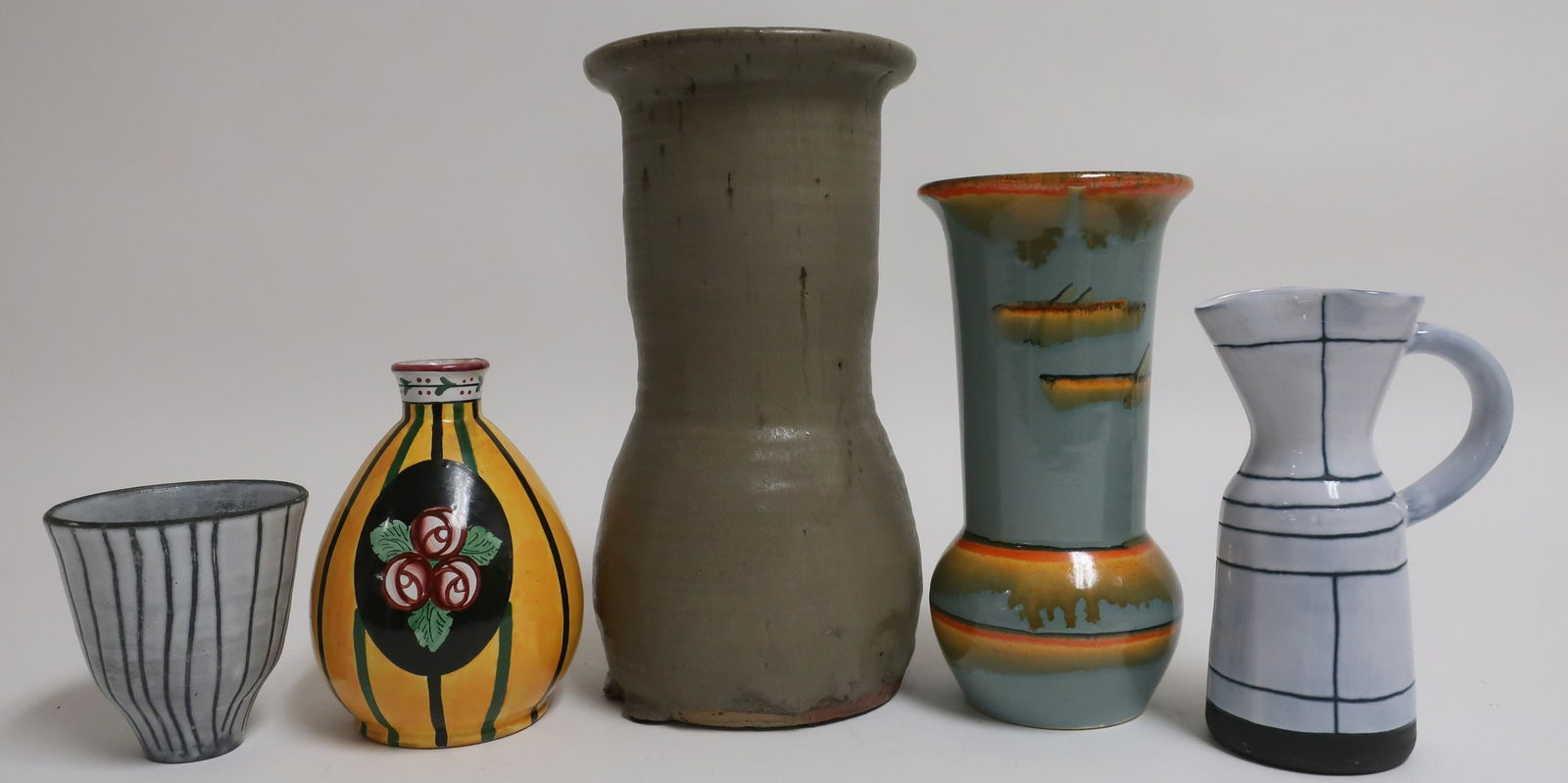 5 Art Pottery Signed Ceramic Vases & Ewer (1 of 6)