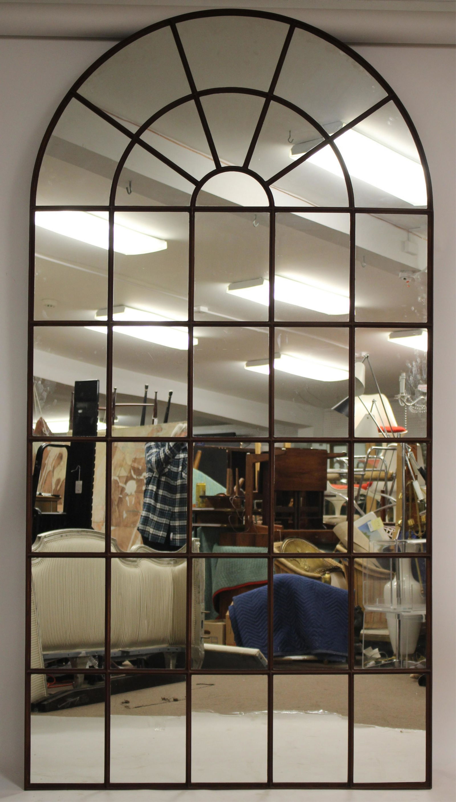 Tall Palladian Window Form Divided Light Mirror (1 of 3)