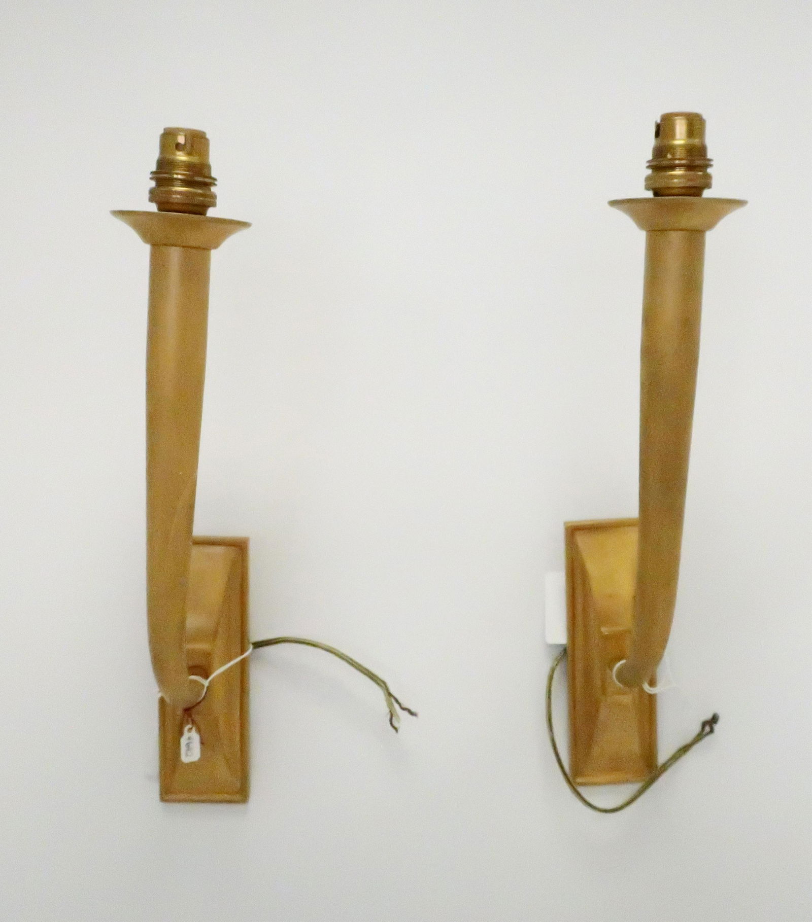 Pr French Art Deco Gilt Bronze Sconces, c.1940 (1 of 3)