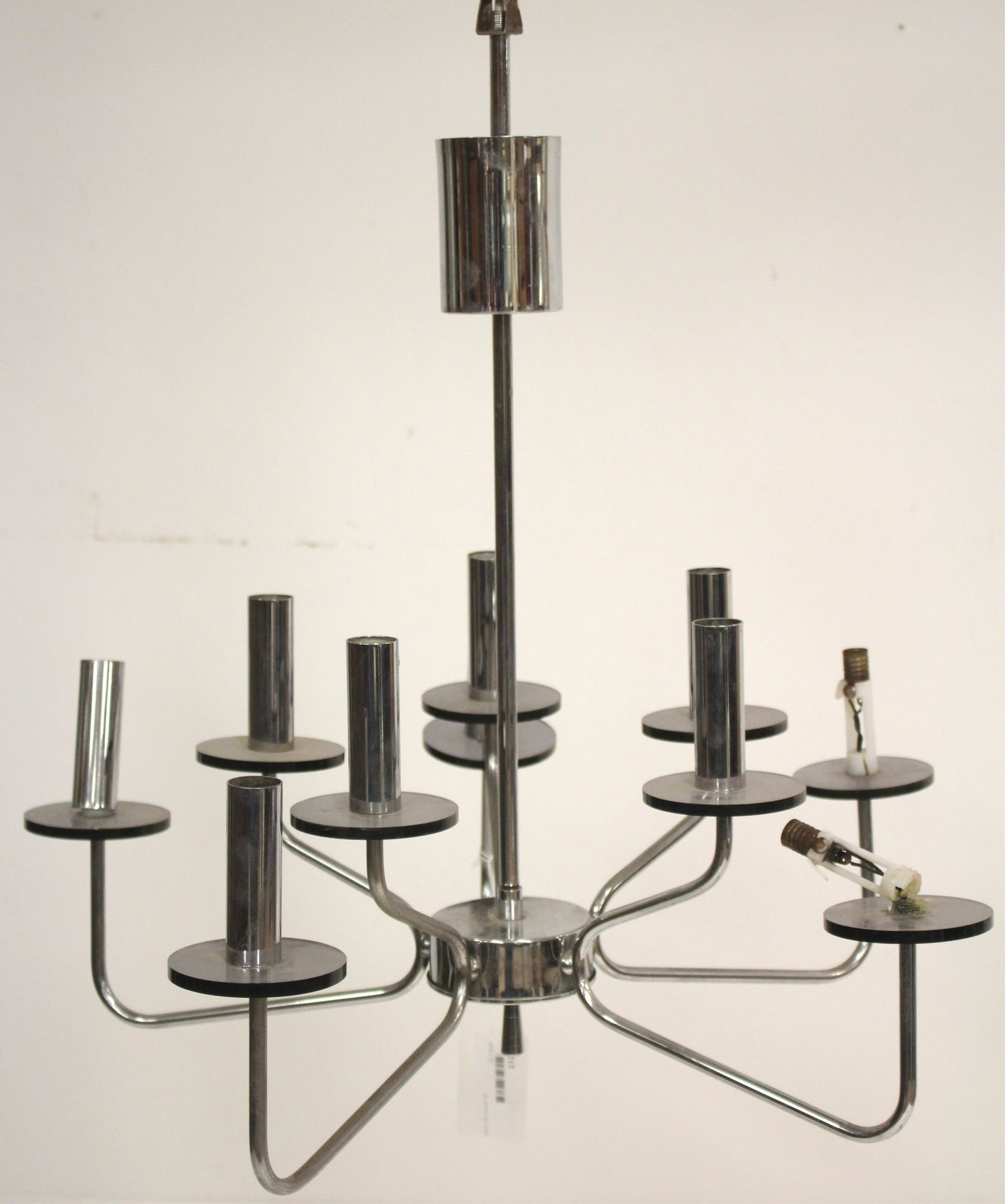 Modern Chrome & Lavender Lucite Chandelier (1 of 6)