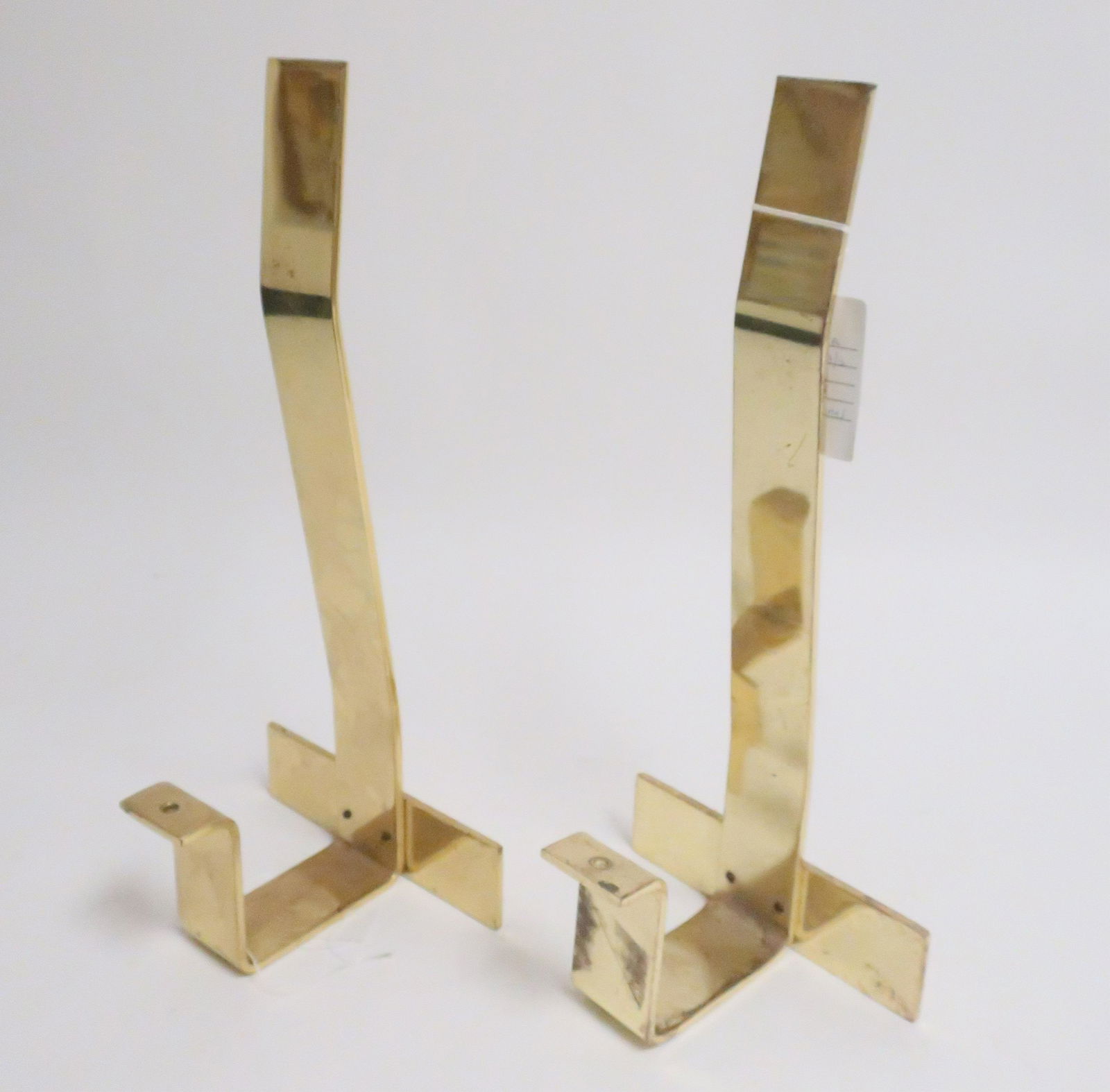 Pair Danny Alessandro Brass Andirons, c.1970 (1 of 3)