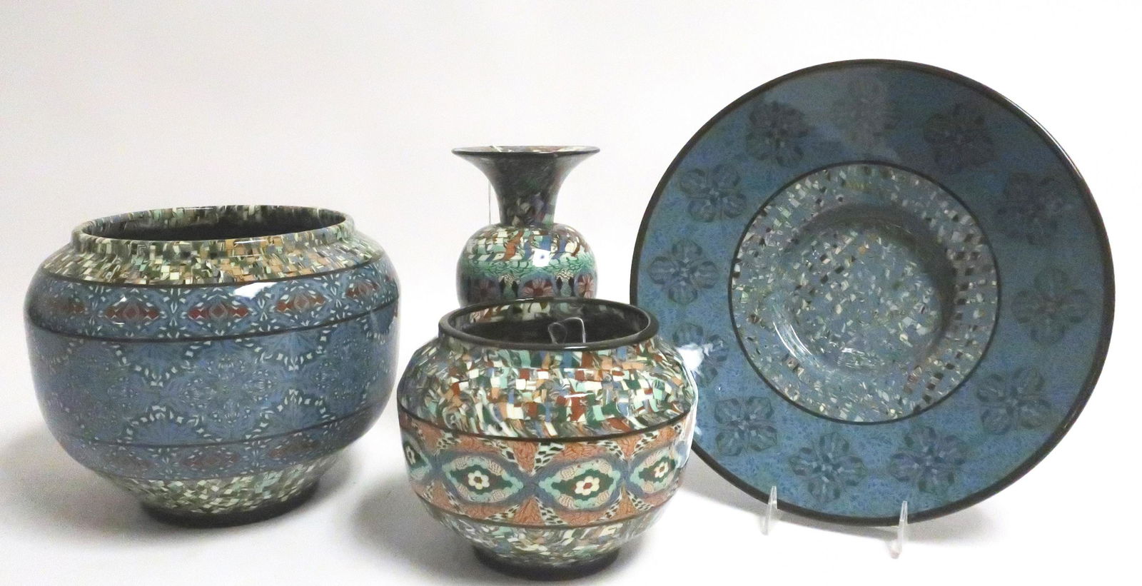 3 Jean Gerbino Vallauris Ceramic Vases & Bowl (1 of 1)