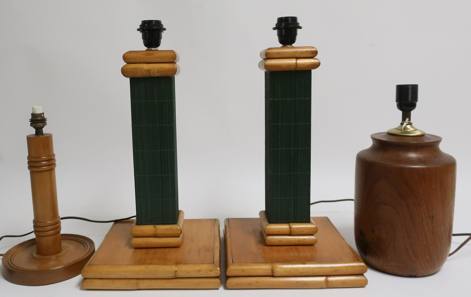 Group of 4 Lamps, incl. Rattan & Painted (1 of 2)