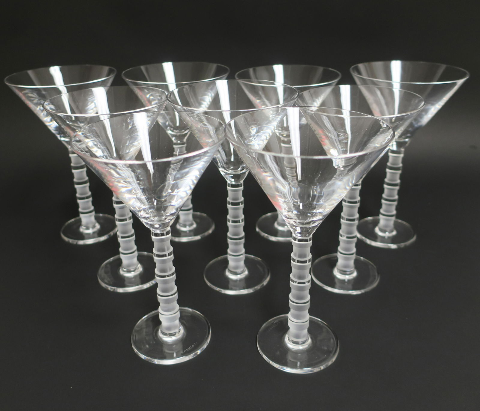 9 Salviati Etched & Cut Tall Martini Glasses (1 of 5)