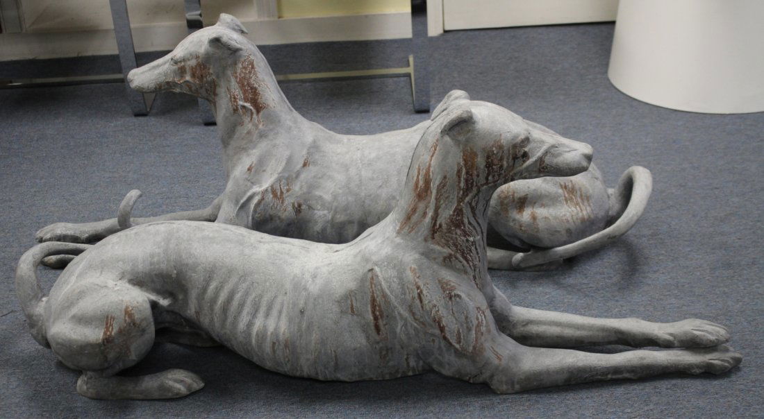 Pair of Outdoor Metal Greyhound Figures (1 of 10)