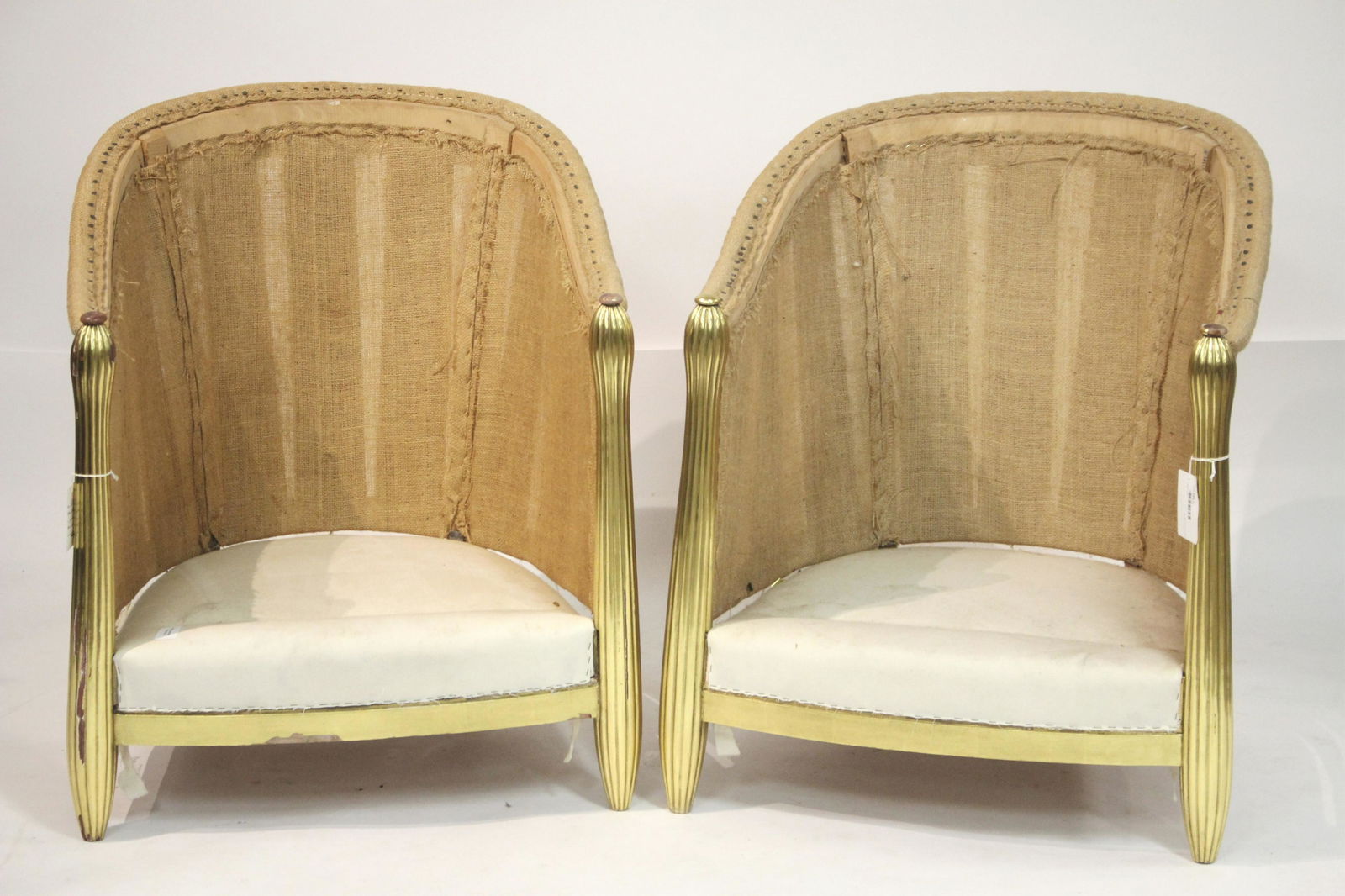 Pair Art Deco Giltwood Bergeres, manner of Iribe (1 of 6)