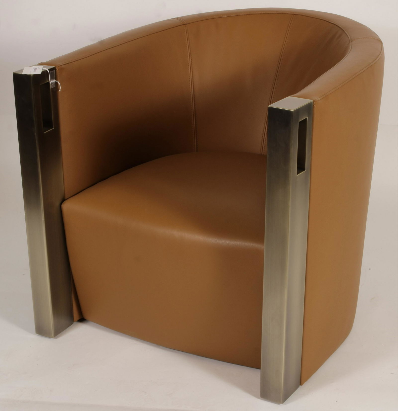 Interna Leather/Brushed Bronze Tub Lounge Chair (1 of 4)