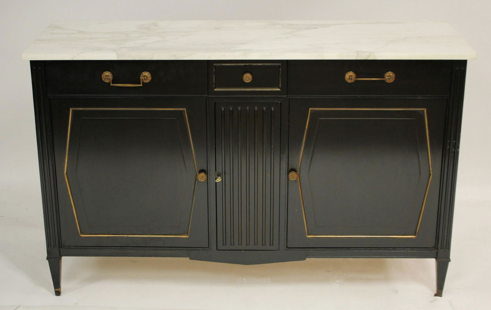 Mid Century Modern Marble Top Side Cabinet (1 of 4)