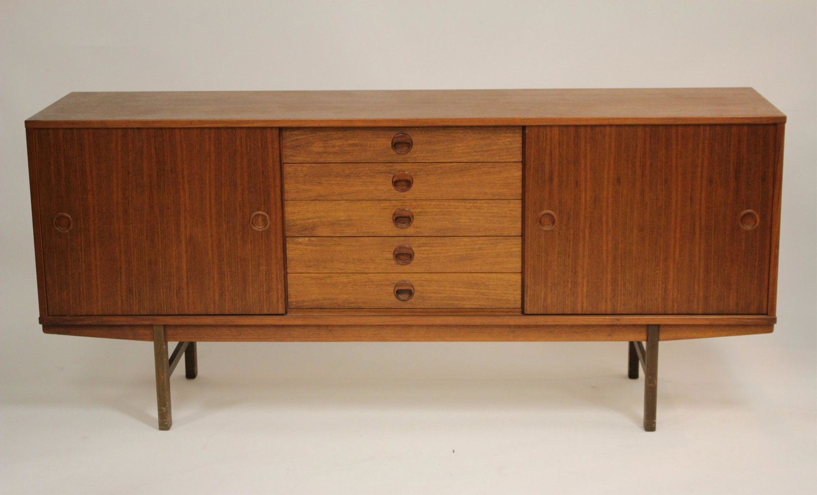 Yngue Ekstrom for DUX Sideboard/Credenza: Yngue Ekstrom for DUX Sideboard/Credenza, top drawer interior fitted with silverware compartments, makers mark verso[6] 31 x 71 x 18 1/2 (MORT9622)(MM)