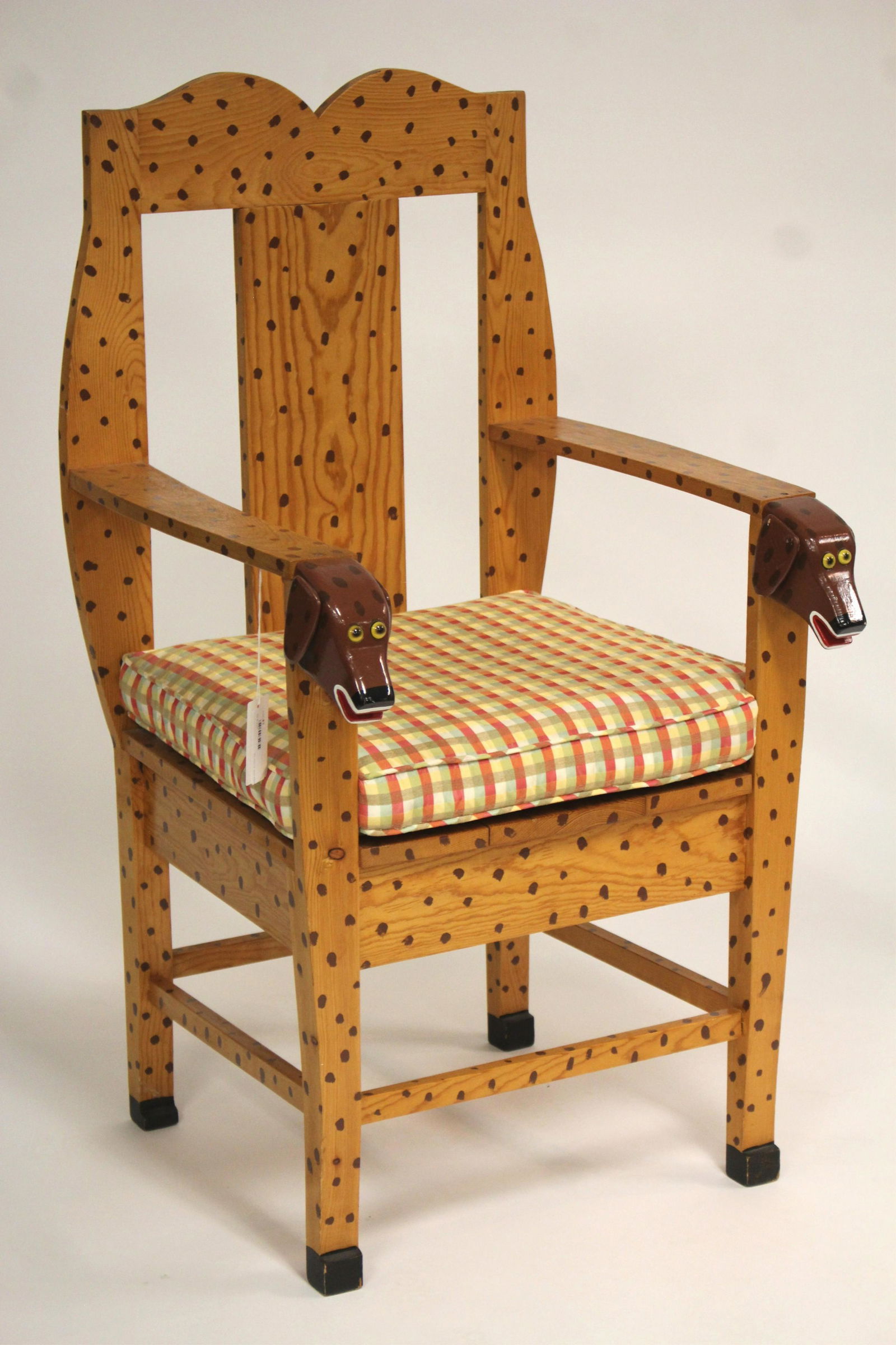 Post Modernist Style Dog Painted Wooden Armchair (1 of 4)