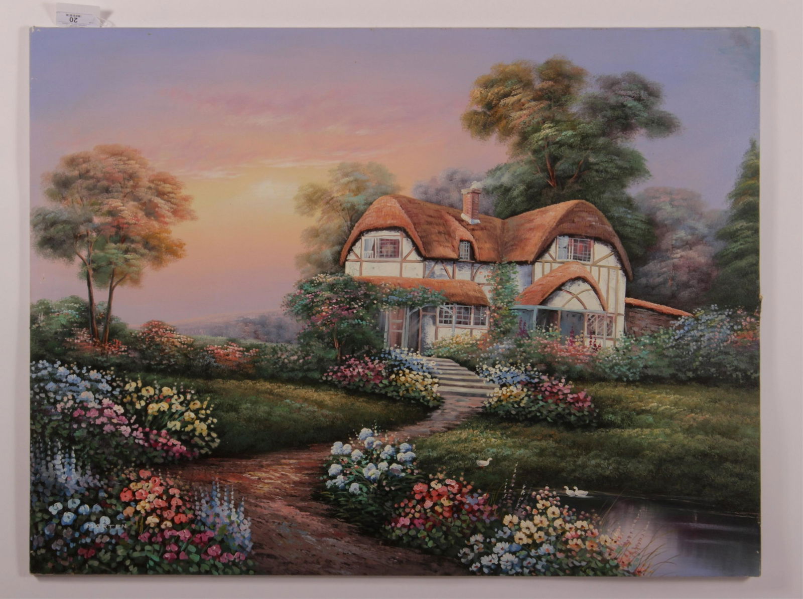 Marten, 20th C, "Cottswald Cottage" O/C, Signed (1 of 7)