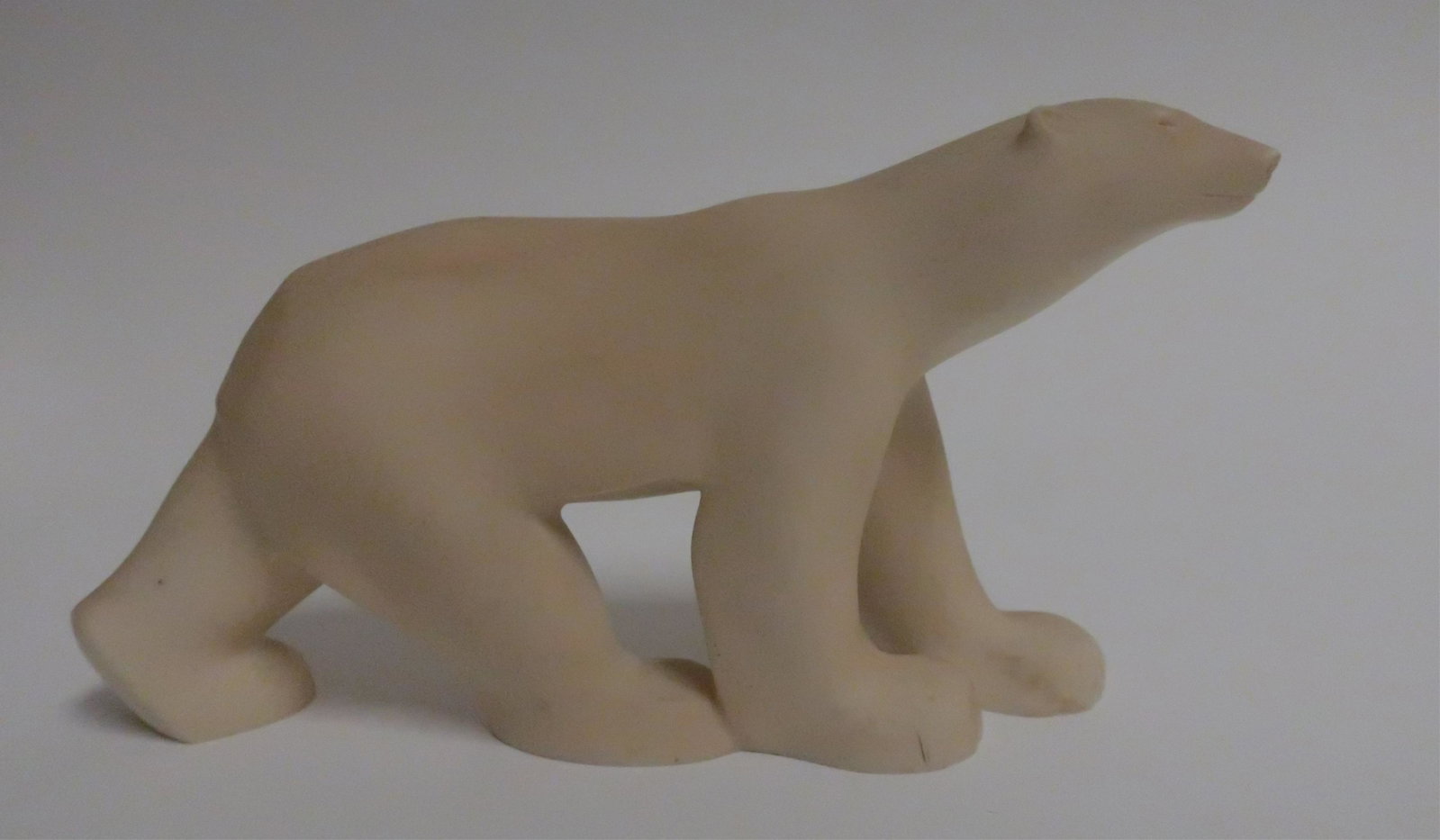 Carved Polar Bear Sculpture, MMA C1984: Resin. Met. Mus. Art. Dimensions: 9"L