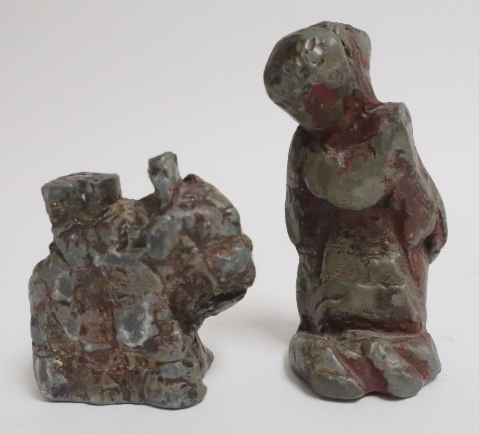 2 Painted Lead Figures, Elephant & Woman (1 of 2)