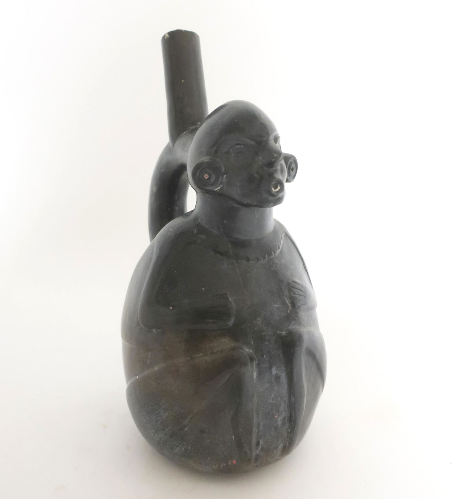 Chimu Blackware Vessel, Seated Man, Peru 1000-1200 (1 of 5)