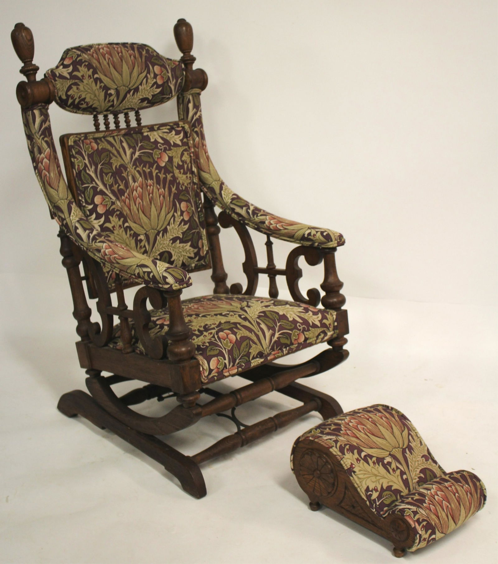 Oak Plantation Rocker & Gout Stool (1 of 5)