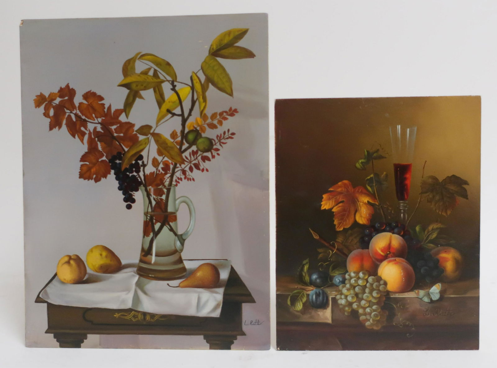 Ladislaus Rath Berger, 2 Still Life with Fruit,O/B (1 of 2)