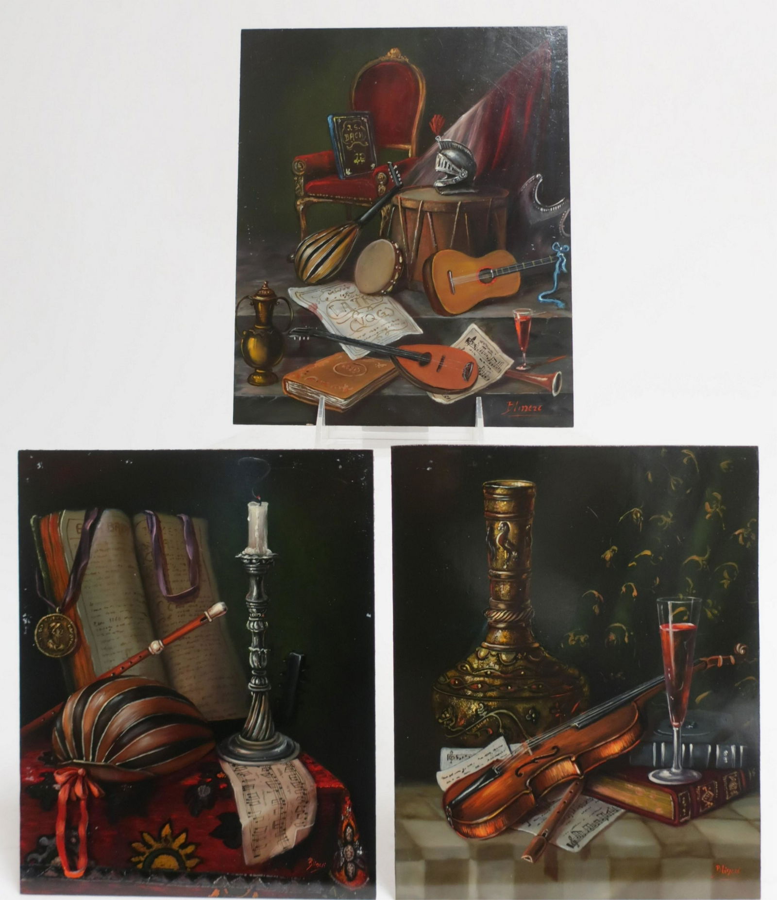 Bela Blinczinger, 3 Still Life of Sheet Music, O/B (1 of 2)