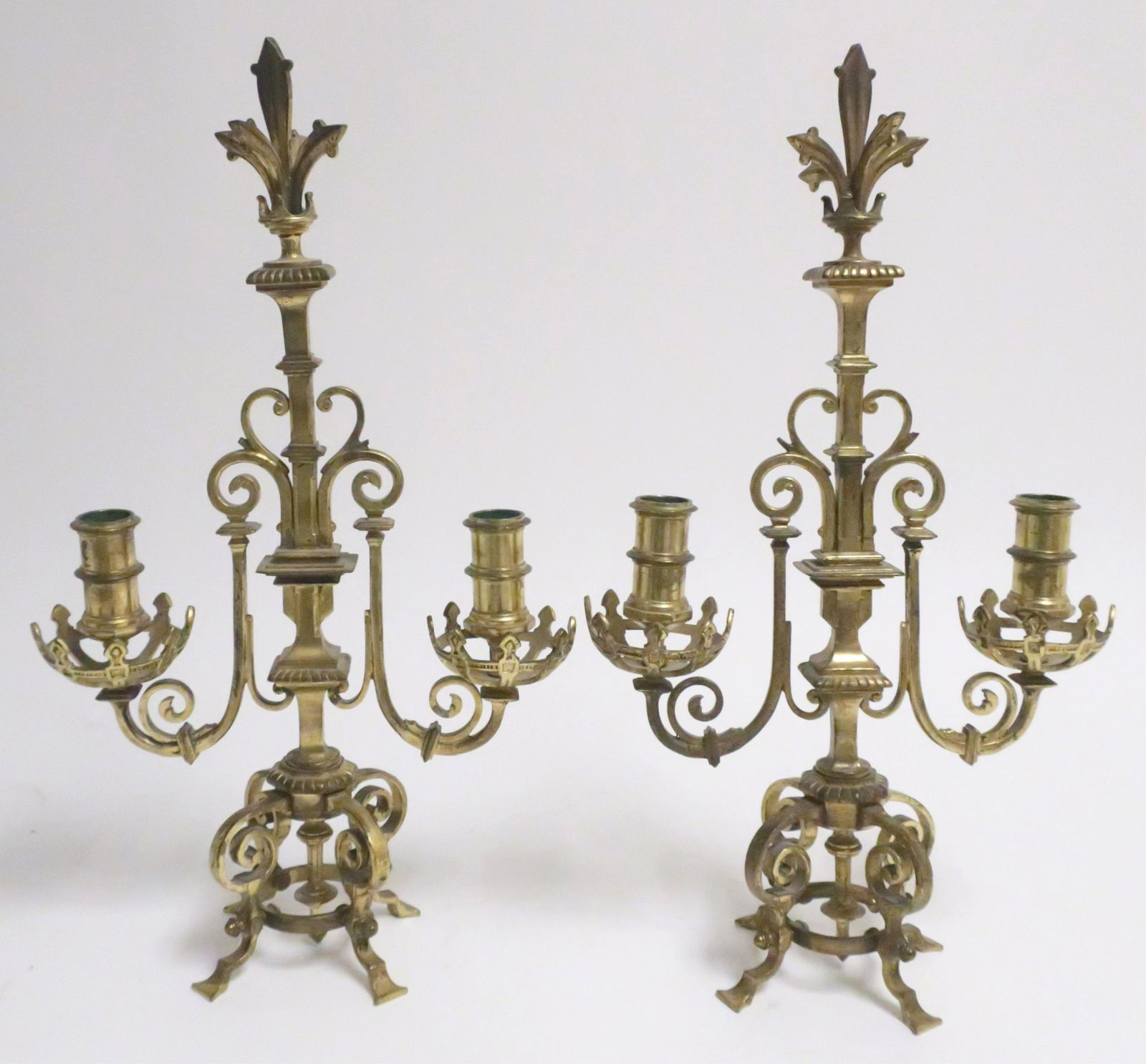 Pr. Aesthetic Movement Brass Candelabra (1 of 8)